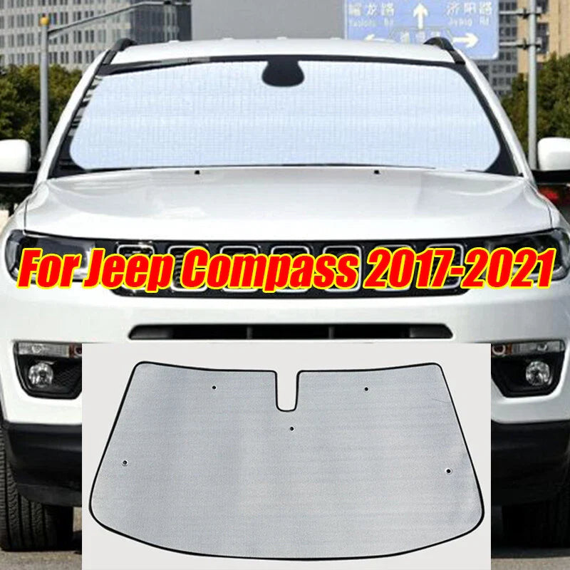 Front Windshield Sunshade UV Block Cover for Jeep Compass (2017–2021)