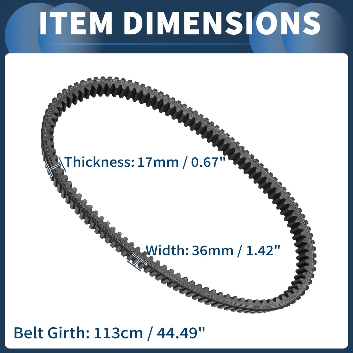 Drive Belt V-Belt No. 590110037 for Kawasaki Mule PRO-DX EPS (2016–2021)
