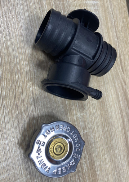 Coolant Neck Radiator Hose Connector + Cap for Chrysler Jeep Dodge