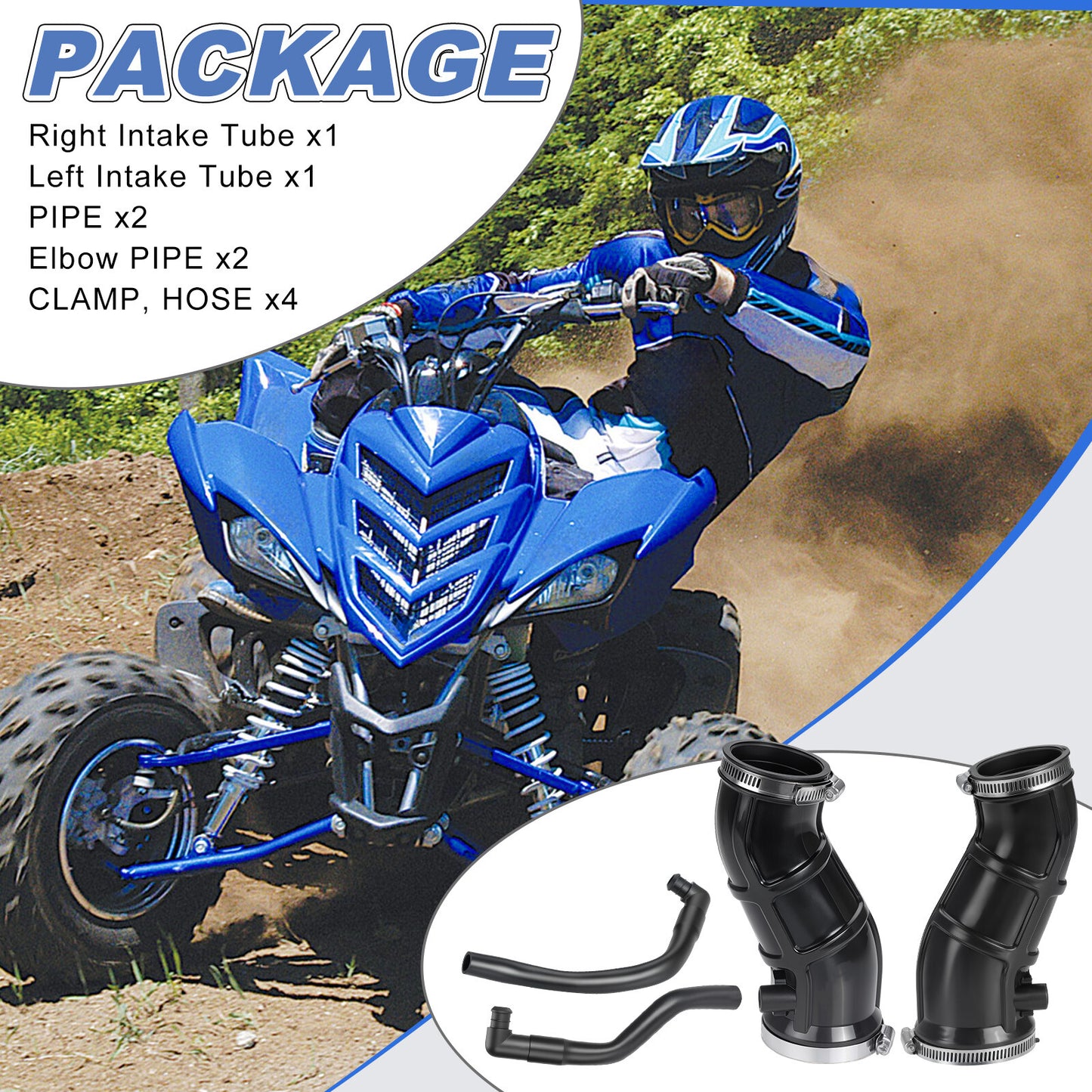 Airbox Snorkel Intake Tube Set for Yamaha Raptor 660R (2001–2005)