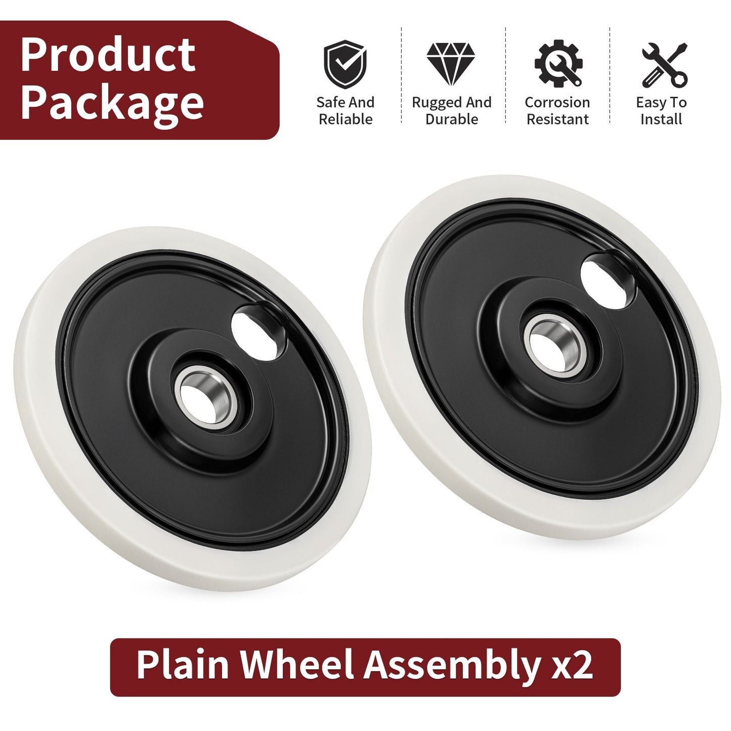2Pcs Wheel Assembly for Polaris Snowmobile Dragon SP 600 800 (2009)