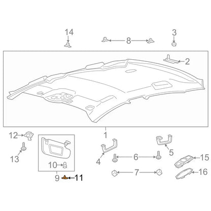 Dune Tan Sun Visor Cap Clip for Lincoln Ford Fusion (2013-2020)