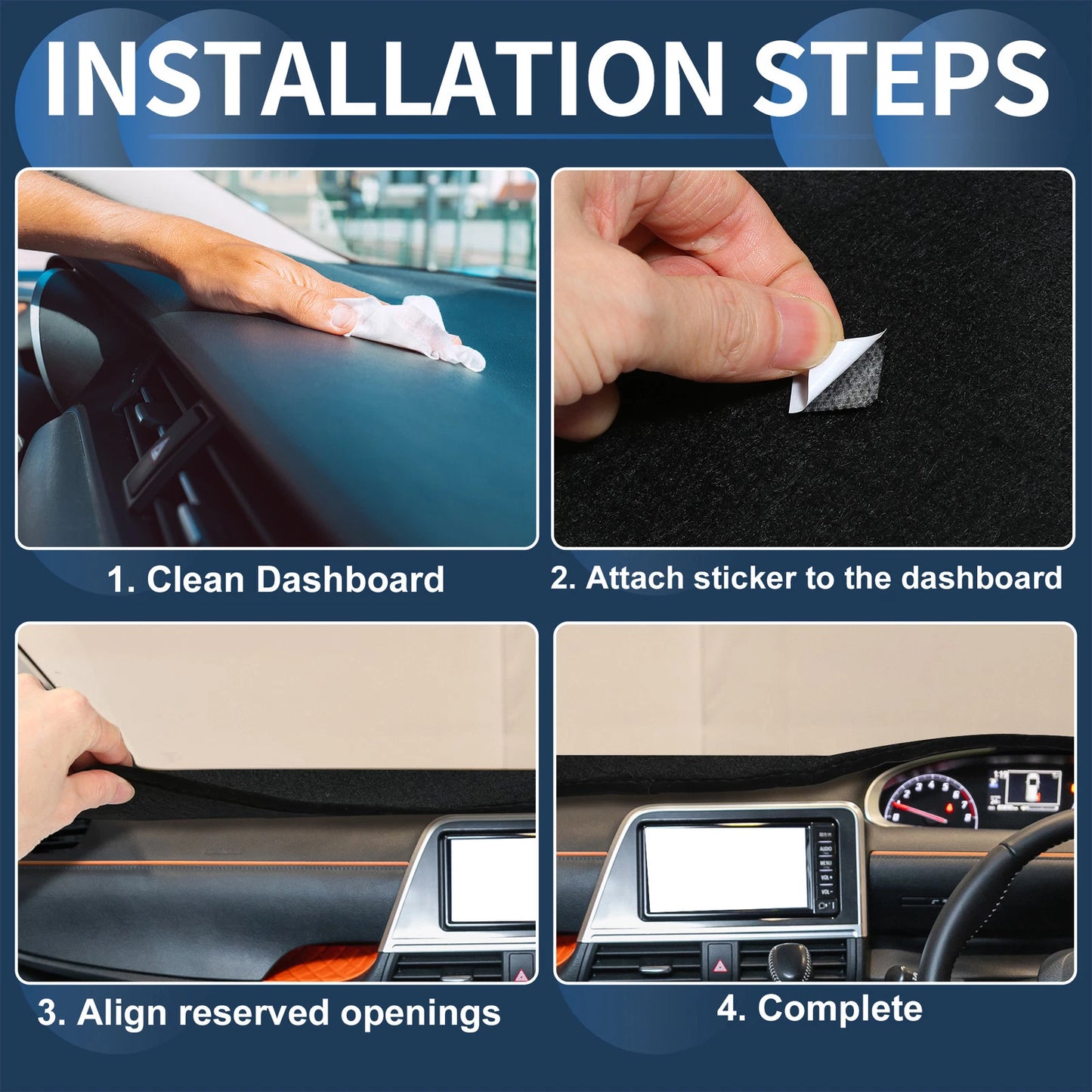 Set of 1 Dashboard Dash Cover Mat for Lexus NX (2014–2021) Black