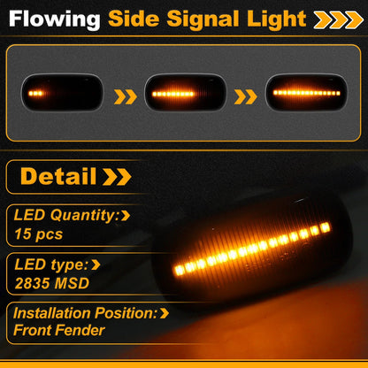 Side Marker Fender Light 34301S5A013 for Honda Accord (1997–2013) Smoked Black Lens
