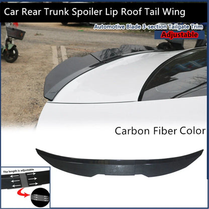 Adjustable Carbon Fiber Rear Trunk Spoiler Lip for Universal Fit (N/A)