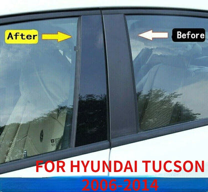 6 x Pillar Posts Door Trim Cover for Hyundai Tucson (2006–2014)