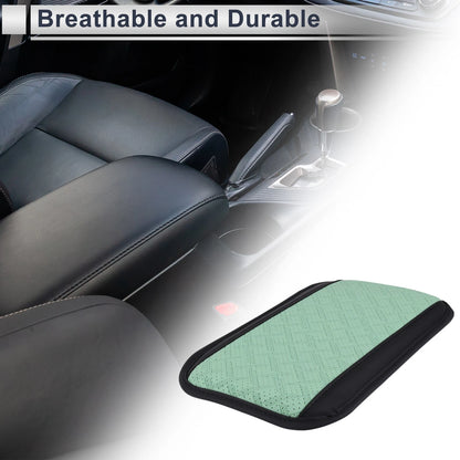 Center Console Cover for Car (12.2"x6.89"x0.98", Black/Light Green)