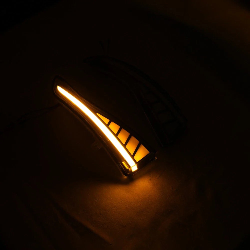 Black LED Mirror Dynamic Sequential Turn Signal Light DRL for Infiniti Q50 Q60