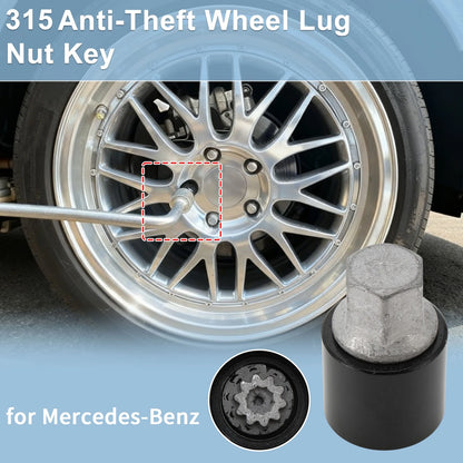 Wheel Lock Lug Nut for Mercedes-Benz (Locking Nut Key Socket Removal Tool)