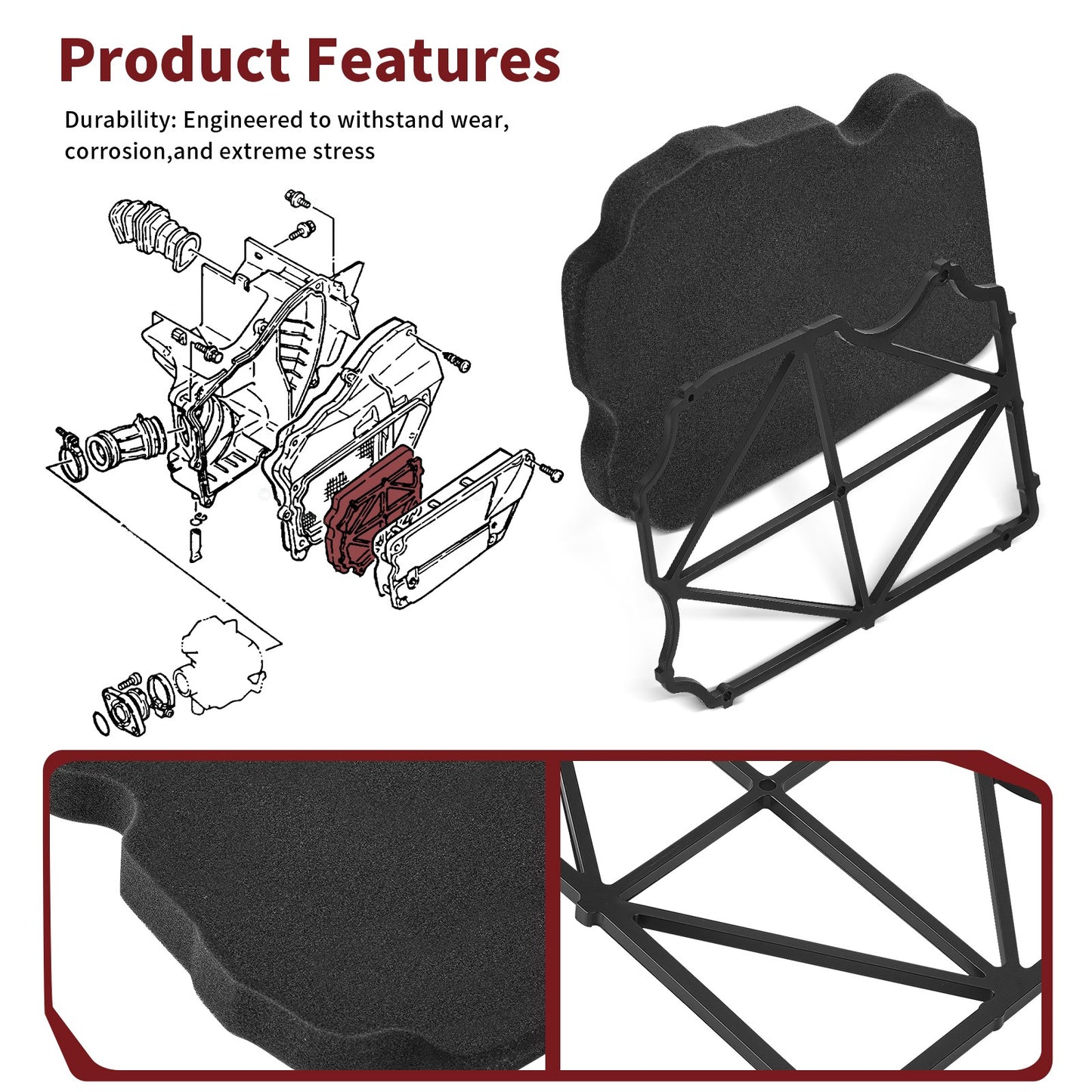 Air Filter for Yamaha TW200 Trailway (1987–2024) with Guide Holder