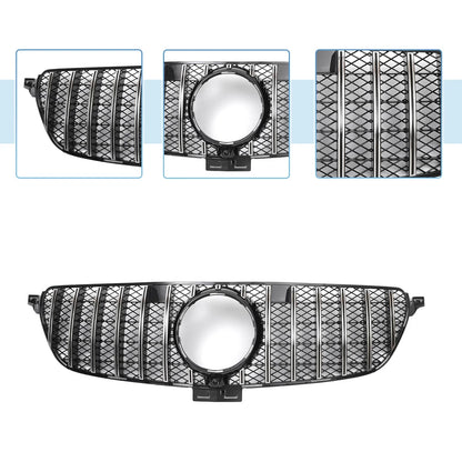 Front Upper Bumper Grille for Mercedes-Benz GLE450 2019 Chrome Silver