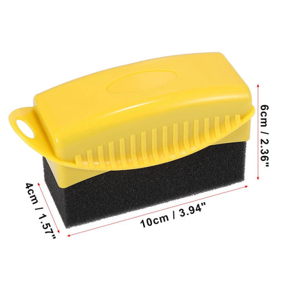 Set of 4 Tire Wheel Dressing Applicator Wax Pads with Lid - Yellow