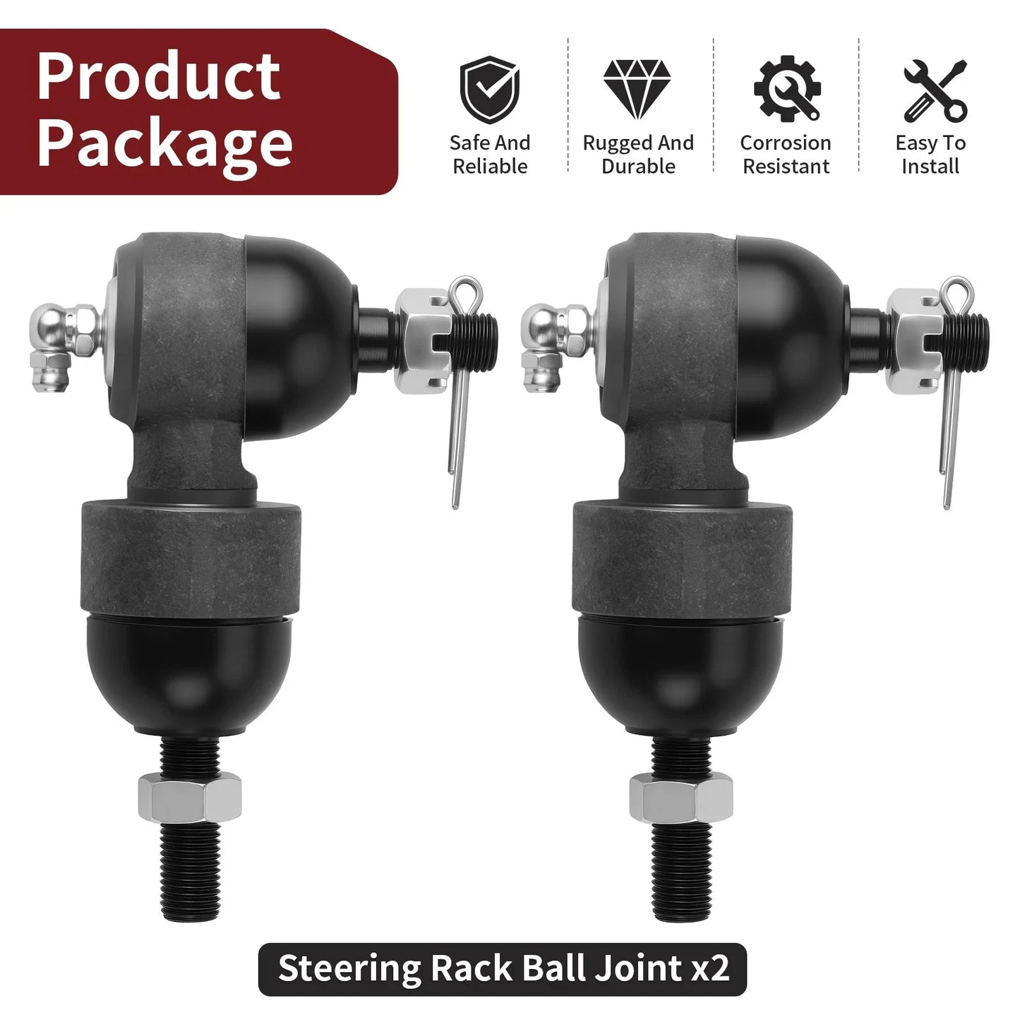 2 x Steering Rack Ball Joint for EZGO TXT Medalist Golf Cart (1994–2001)