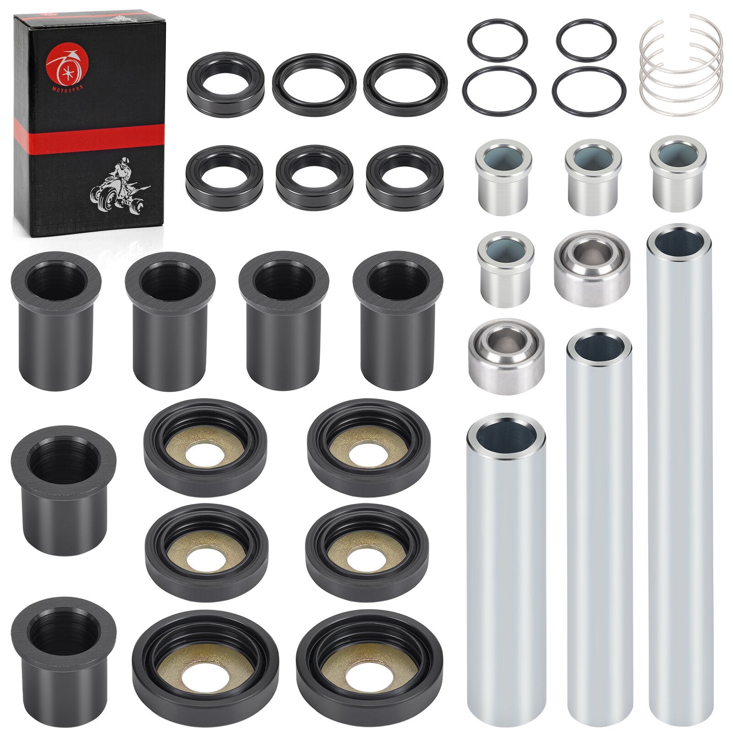 Rear Upper and Lower A-arm Bushing Shaft Kit for Honda Rincon 650 680 (2003–2014)