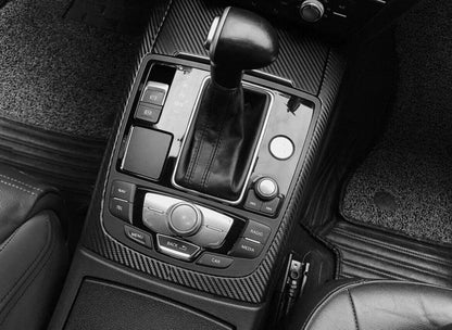 Carbon Fiber Interior DIY Trim Stickers Decals Cover for Audi A6 C7 (2012–2018)