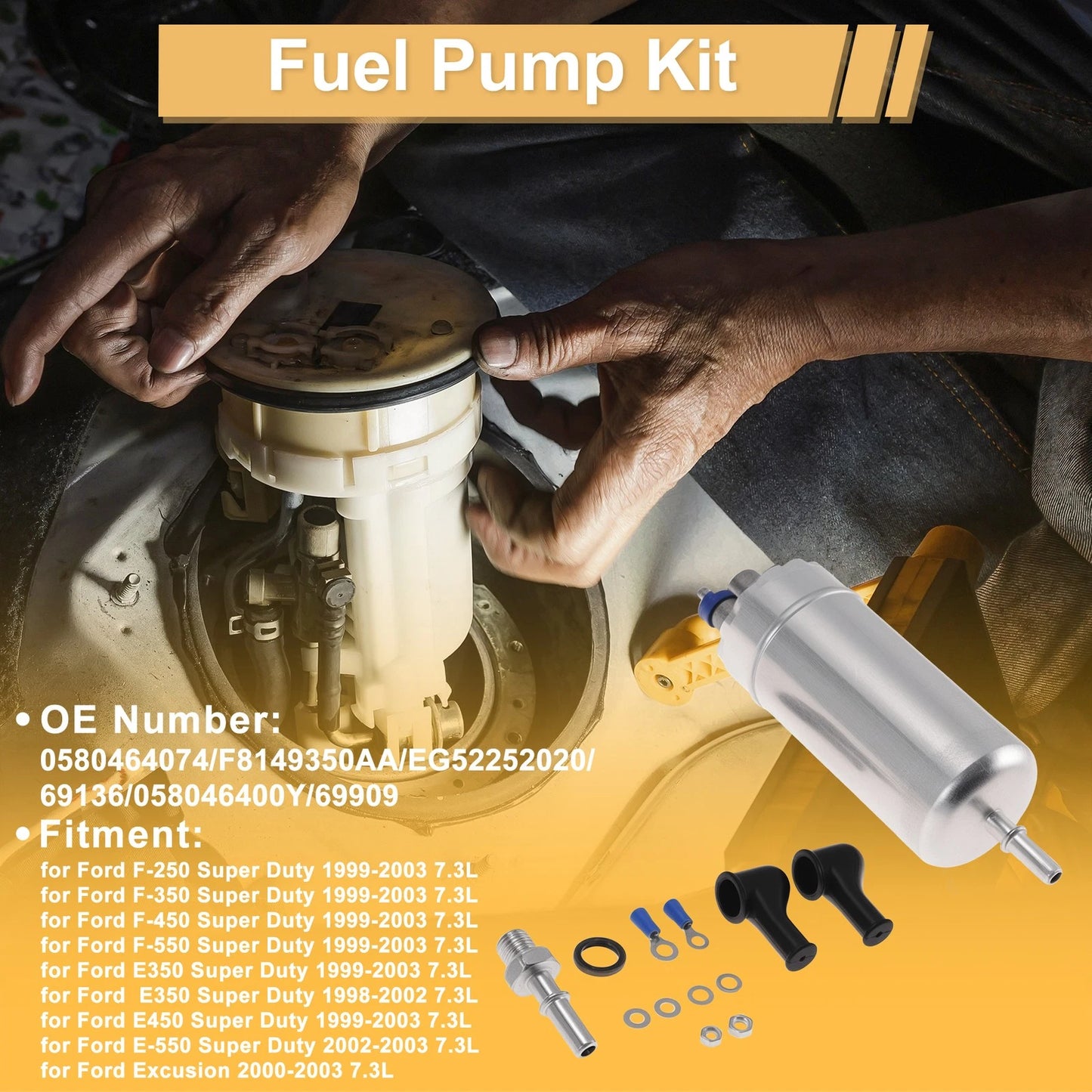 Fuel Pump Set for Ford F-250 Super Duty (1999–2003) Replaces 0580464074