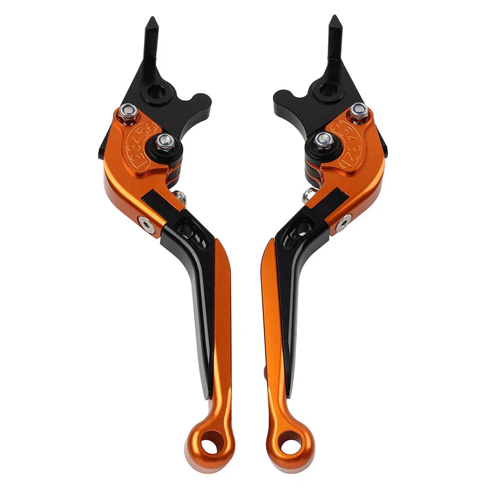 CNC Orange Extendable Brake Clutch Levers for Kawasaki Ninja 125 250 (2018-2023)