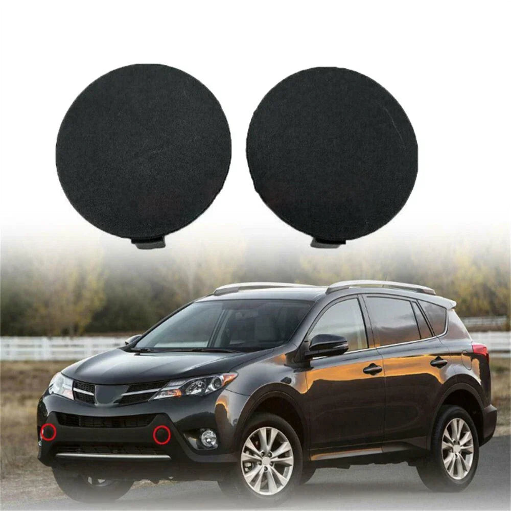 Front Bumper Tow Hook Eye Cover Caps for Toyota RAV4 (2013-2015)