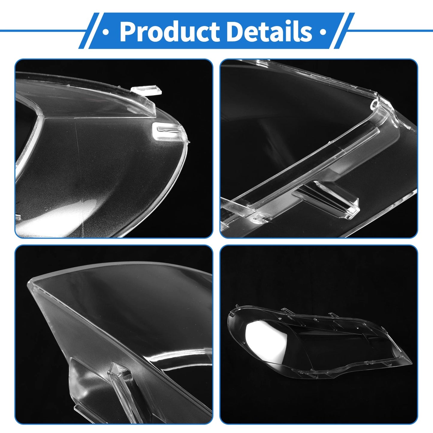 1 Pcs Headlight Lens Cover for BMW X5 E70 (2008–2013) PC Clear