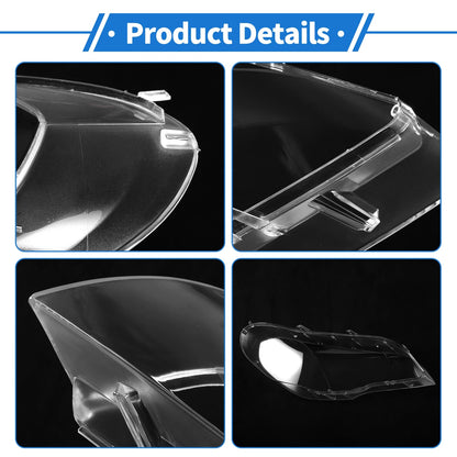 1 Pcs Headlight Lens Cover for BMW X5 E70 (2008–2013) PC Clear