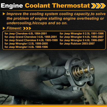 Engine Coolant Thermostat 52028186AB for Jeep Cherokee 4.0L (1984–2001)