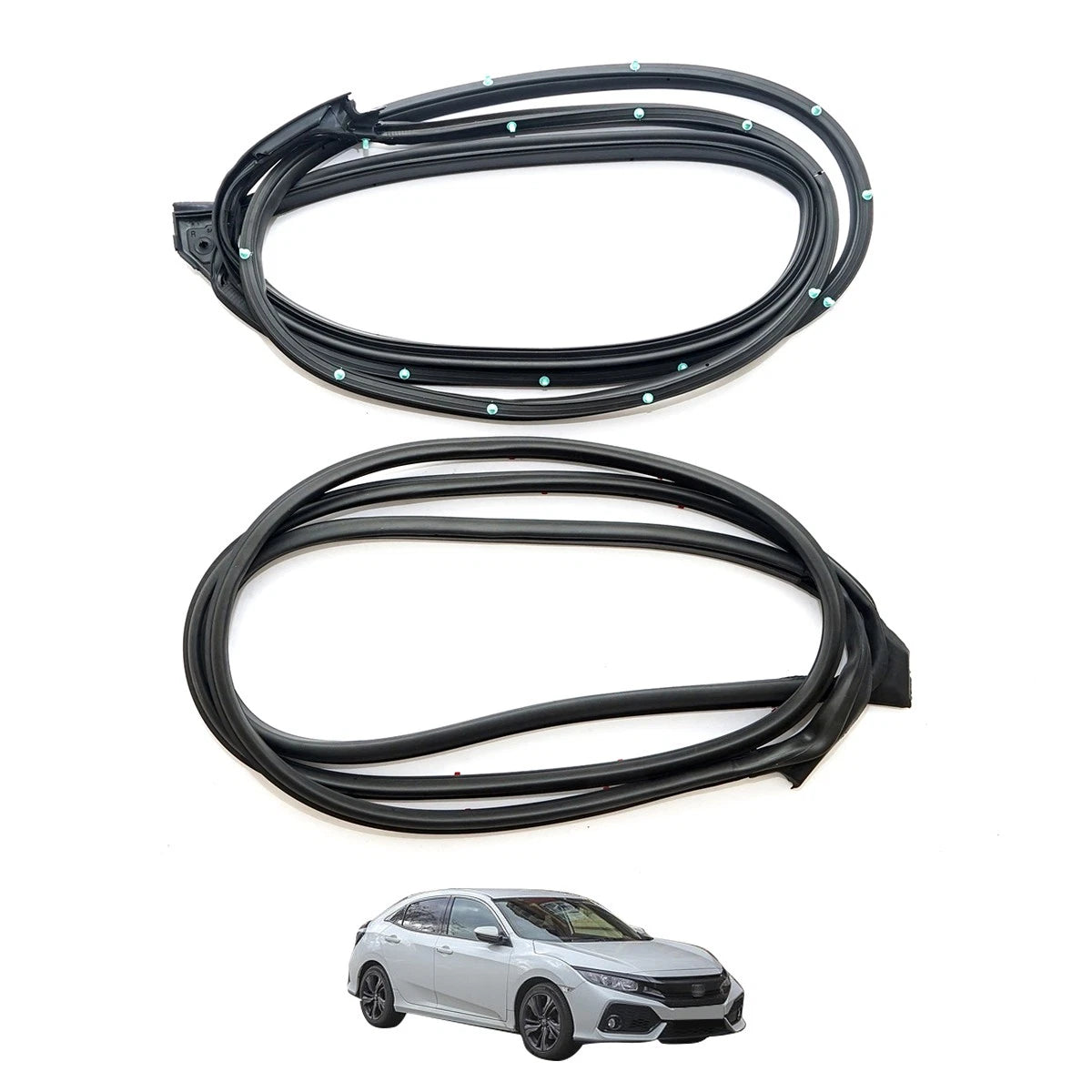 Set of 2 Front Door Weatherstrips for Honda Civic 10th Gen (2017–2021)