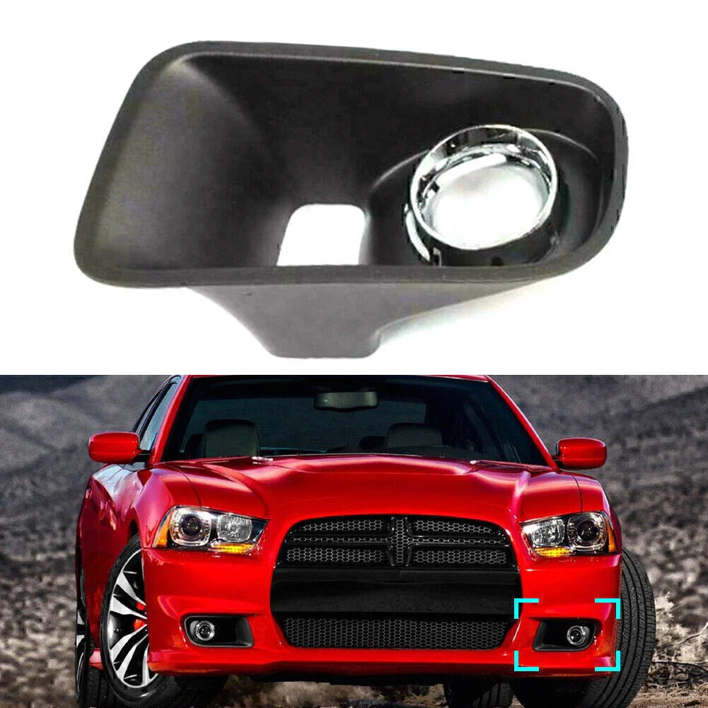 Left Side Front Bumper Fog Light Lamp Bezels for Dodge Charger (2012-2014)