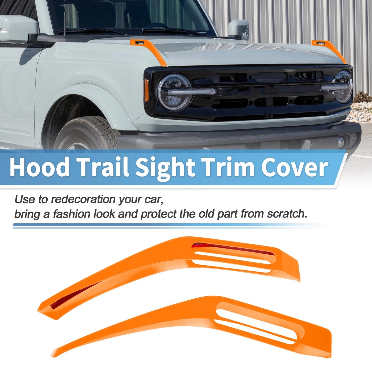 Hood Hinge Cover for Ford Bronco (2021–2024) - Trail Sight Trim Orange