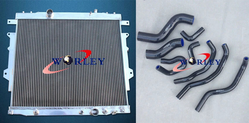 Aluminum Radiator with Blue Hose for Toyota Hilux (2005–2015)