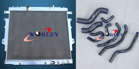 Aluminum Radiator with Blue Hose for Toyota Hilux (2005–2015)