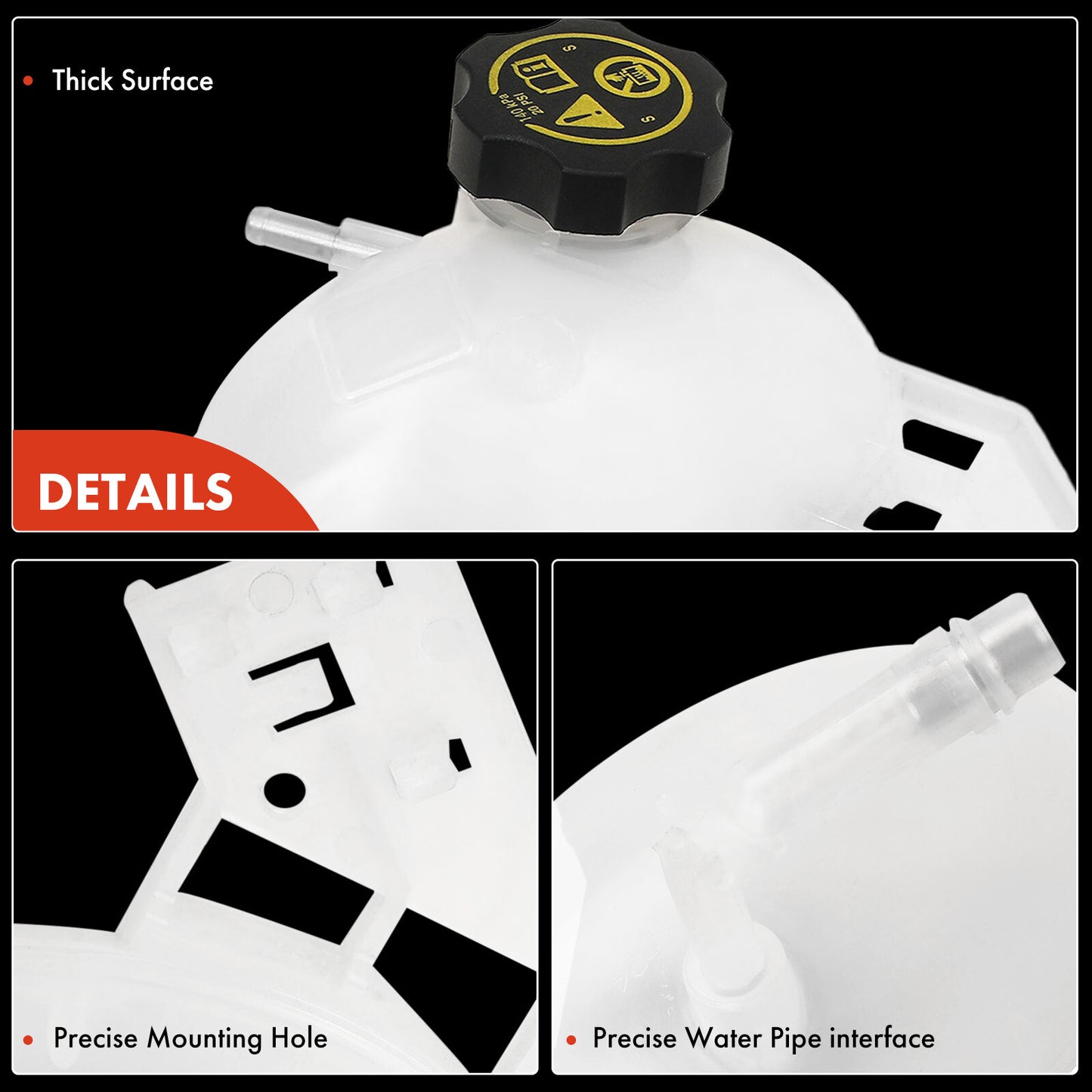 Coolant Expansion Tank with Cap for Fiat 500X (2016–2018) Jeep Renegade (2015–2021)