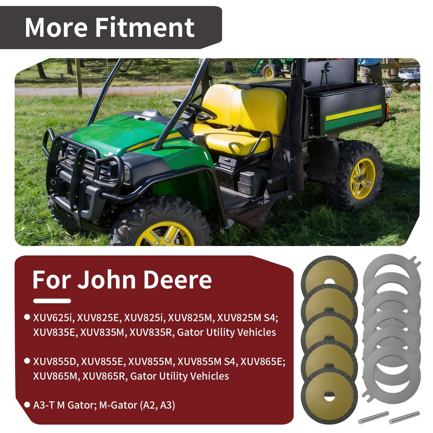 Wet Parking Brake Disk Kit for John Deere Gator XUV (2010–2023)