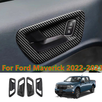 Carbon Fiber Door Handle Frame Cover for Ford Maverick (2022–2023)