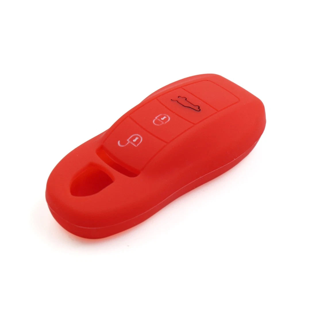 Red Silicone Key Fob Case Cover for Porsche Macan Panamera Cayenne (2014–2023)