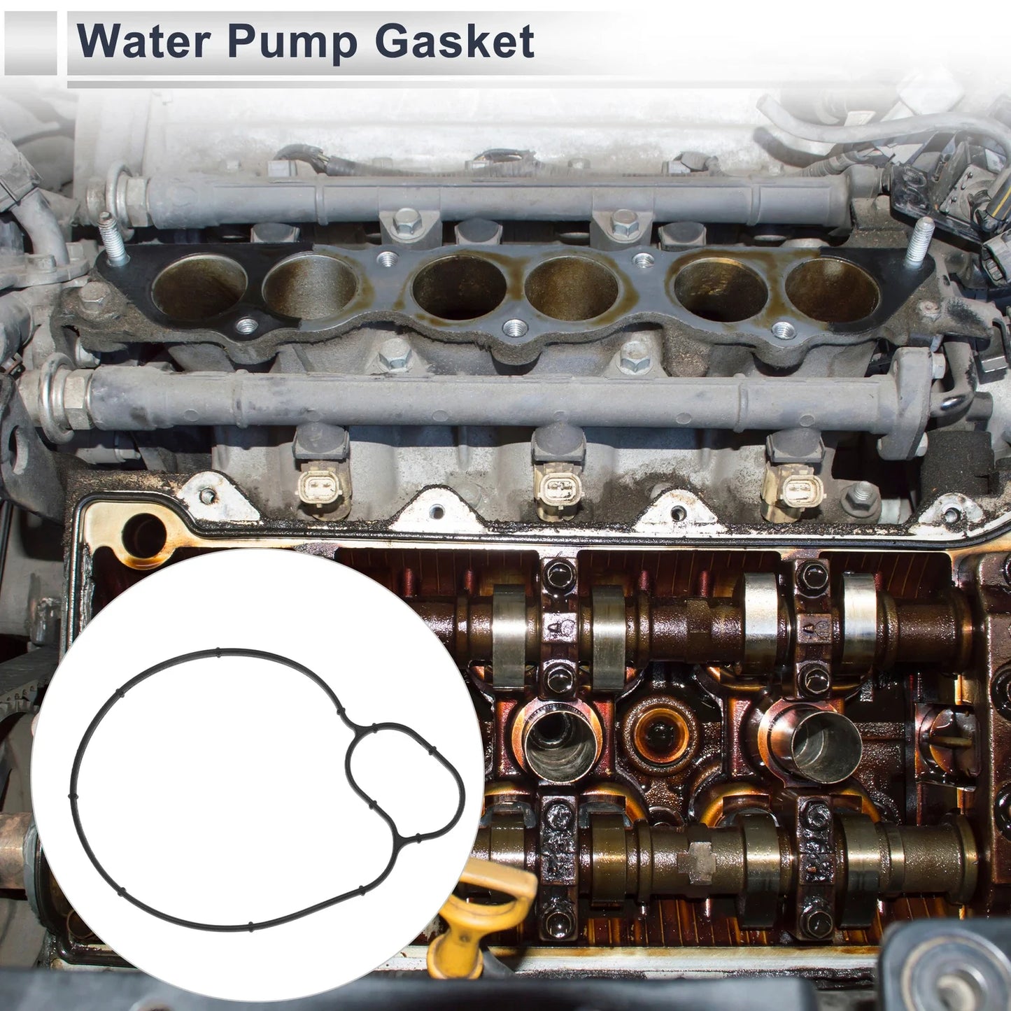 Water Pump Gasket for BMW 550i Base (2011 - 2016) Rubber 1 Pc Engine