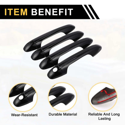 Set of 4 Exterior Door Handle Covers for Toyota Tacoma (2016–2023) Black