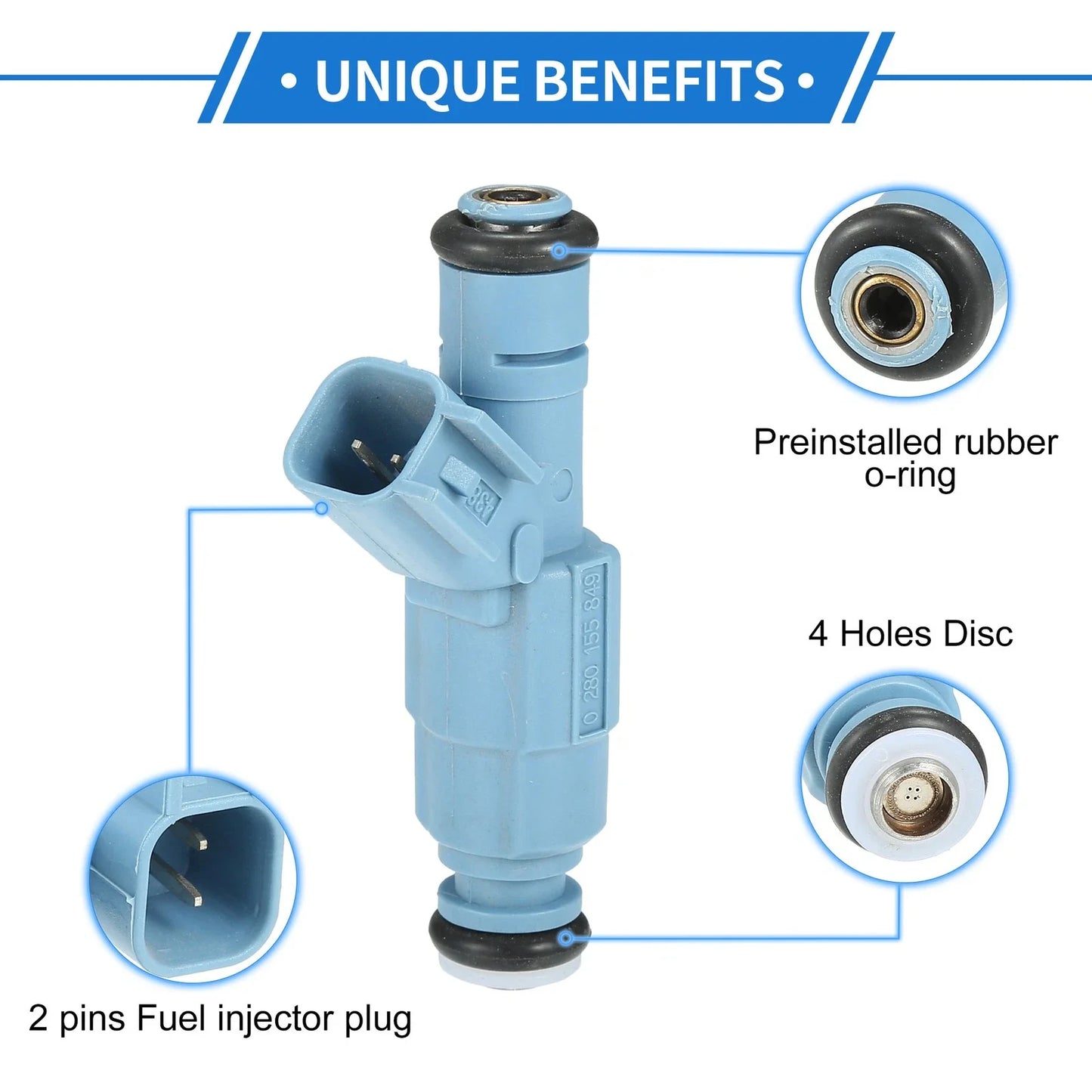 Fuel Injector for Dodge Ram 1500 2002-2007 4.7L Blue 1 x Unit