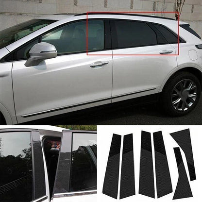 6 x Window BC Pillar CF Cover Trim for Cadillac XT5 (2017–2023)