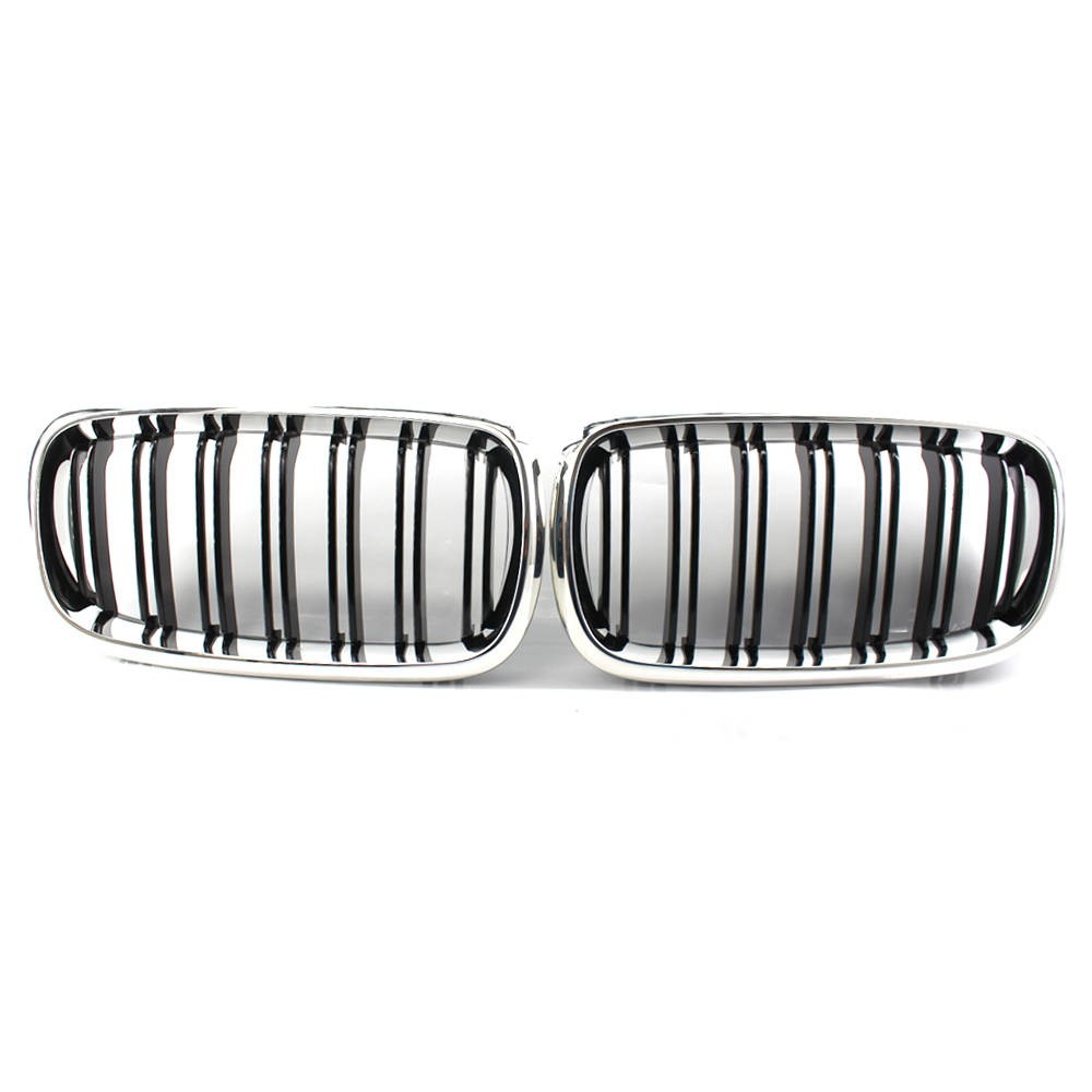 2X Black Chrome Front Grille for BMW X5 F15 X6 F16 M (2014–2018)