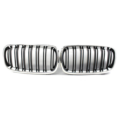 2X Black Chrome Front Grille for BMW X5 F15 X6 F16 M (2014–2018)