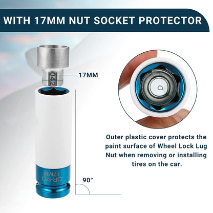Wheel Lock Lug Nut for BMW with Protector Socket - 1 Set