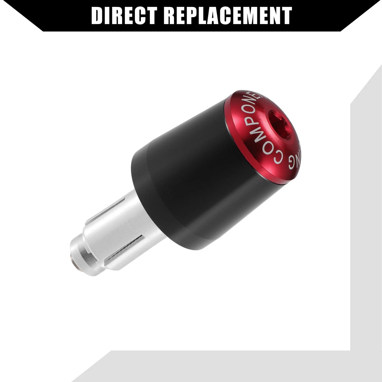 2 Pcs Handlebar End Plug 7/8" for Honda Motorcycle (Black Red)