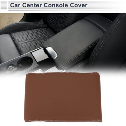 Center Console Cover for Car (12.6"x7.87"x1.97", Light Brown)