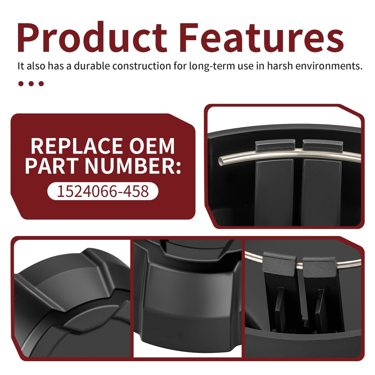 2X Rear Matte Black Rim Cap for Polaris Ranger Crew SP 570 (2022–2025)