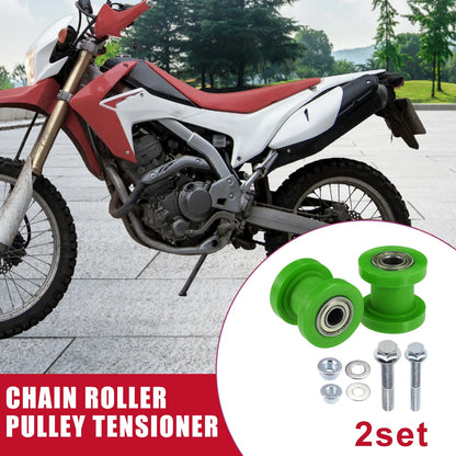 Set of 2 Chain Roller Pulley Tensioners for Motorcycle Mini Bike (8mm, 10mm)