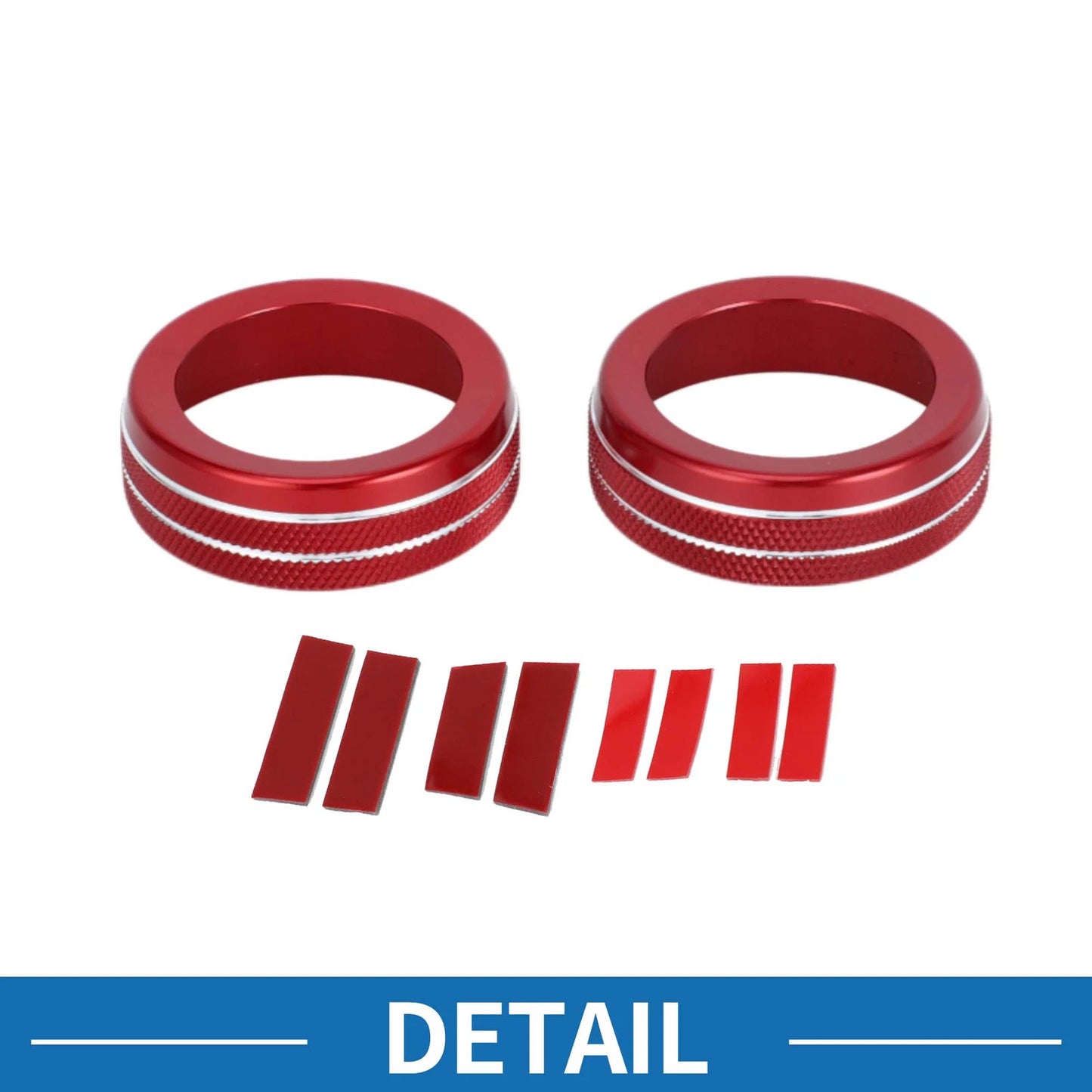 Set of 2 AC Climate Heater Switch Knob Cover Rings for Hyundai Elantra (2021–2024) Red