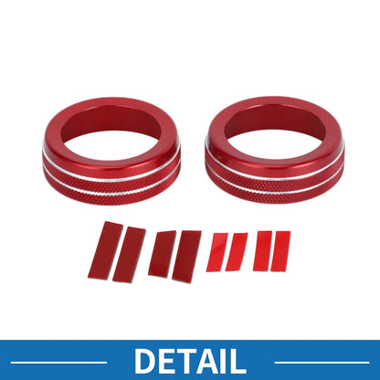 Set of 2 AC Climate Heater Switch Knob Cover Rings for Hyundai Elantra (2021–2024) Red