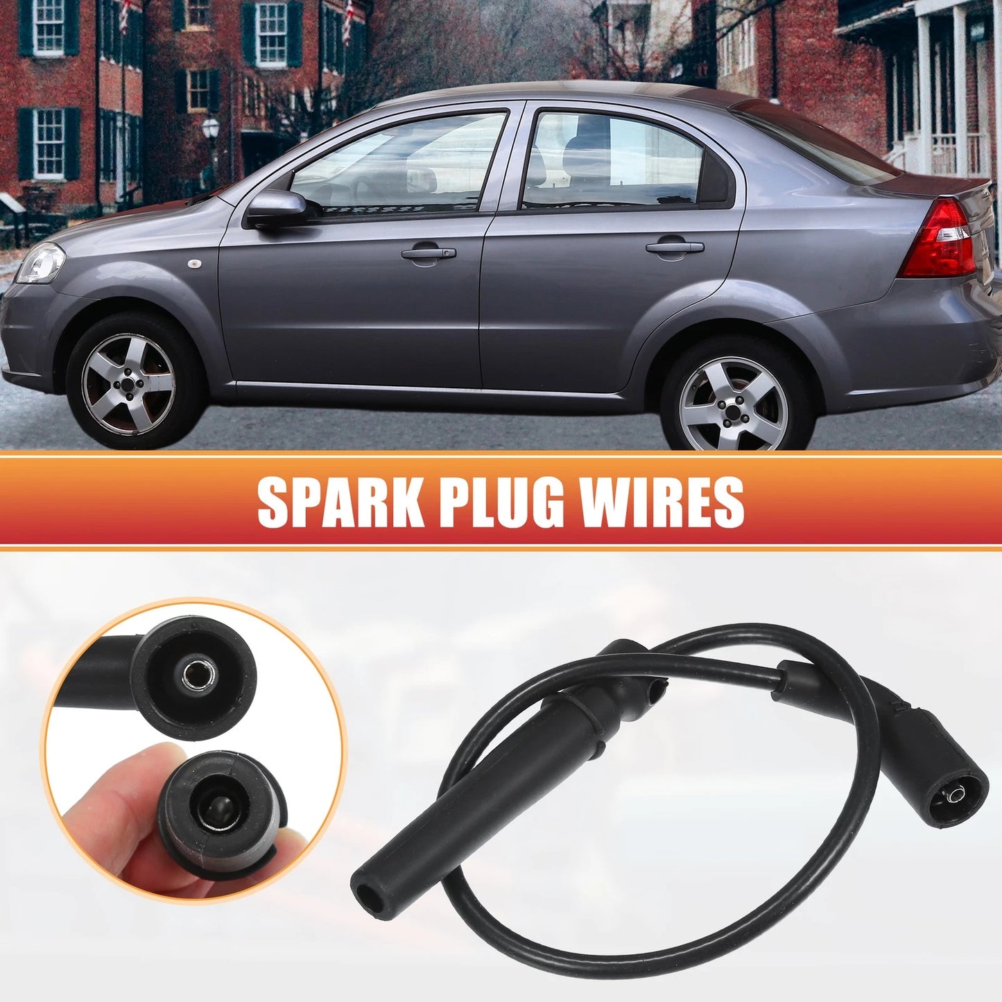 Set of 4 Spark Plug Wire Ignition Coil Cables No. 96497773 for Chevrolet Aveo (2004–2011)