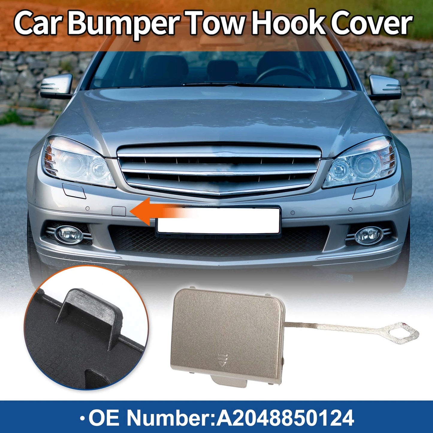 Tow Hook Cover for Mercedes-Benz C-Class Sedan (A2048850124)
