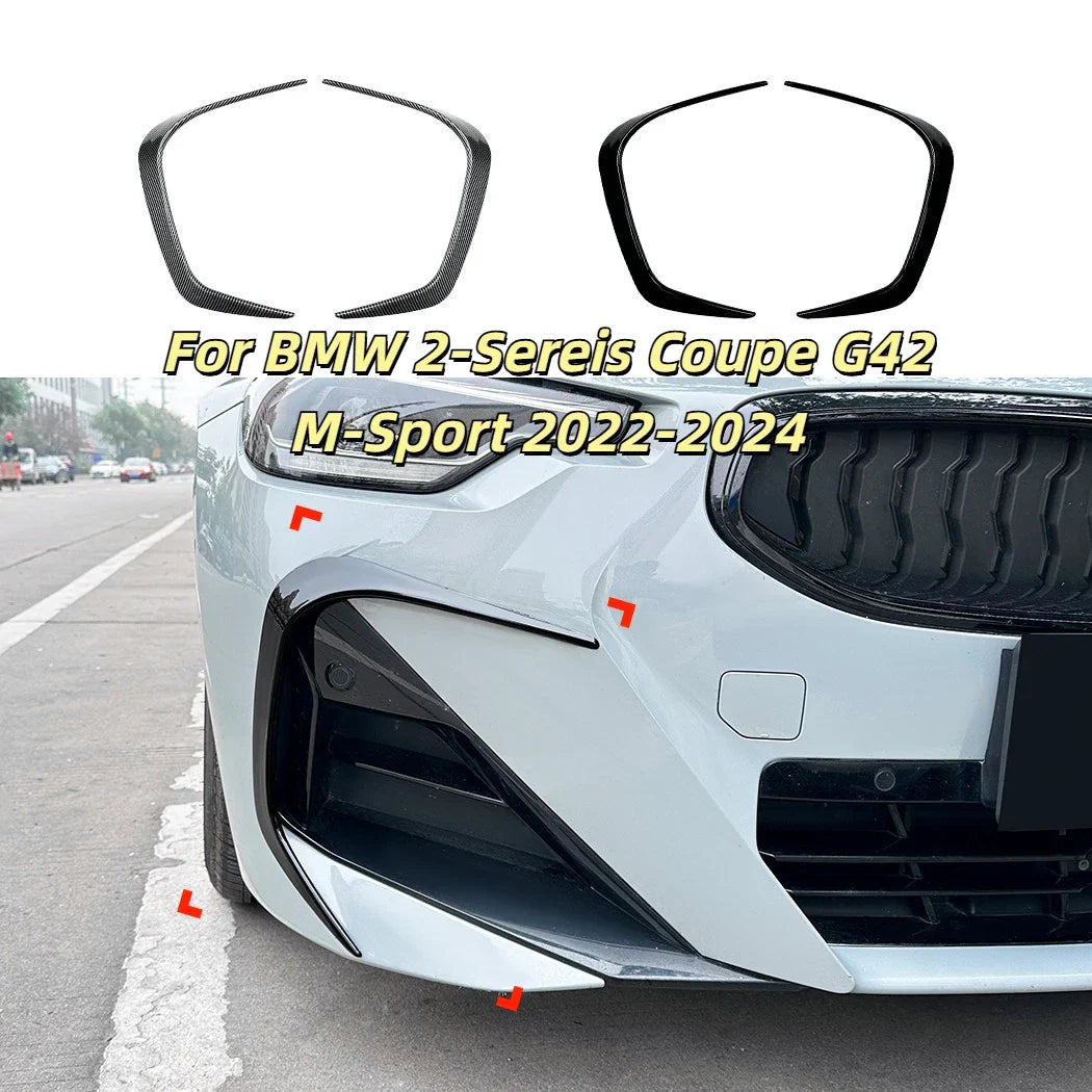 Front Bumper Canards Splitter for BMW 2-Series Coupe G42 M-Sport (2022–2025)